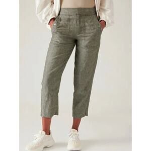 Athleta Linen Pants Olive Green 6